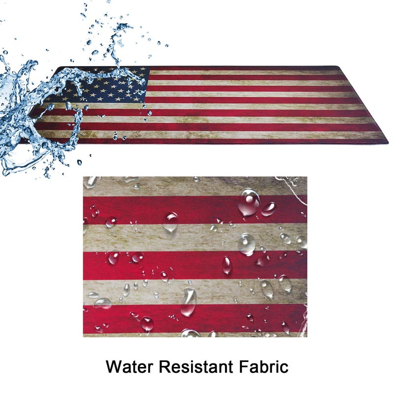 Meffort Inc Extra Large Extended Gaming Desk Mat Non-Slip Rubber Pads Stitched Edges XXL Mouse Pad 35.4 x 15.7 inch - USA Flag - Image 4